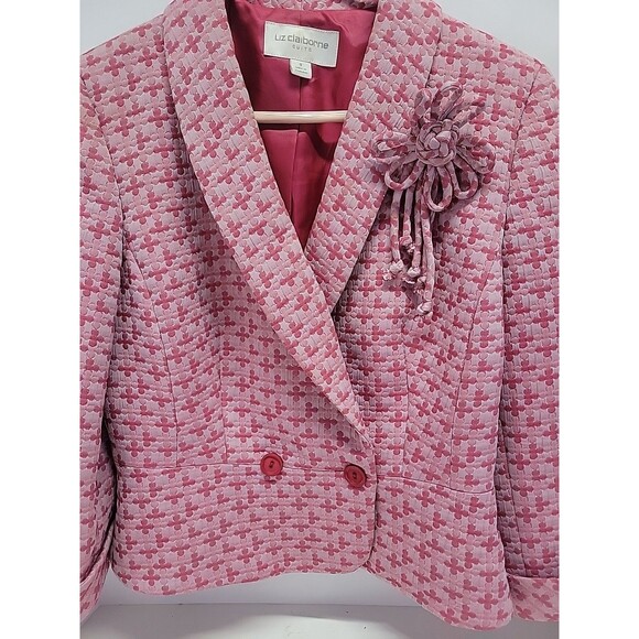 Liz Claiborne 90s‎ Vtg Women's Long Sleeve Pink Button Up Blazer Sz 8 - Picture 2 of 13